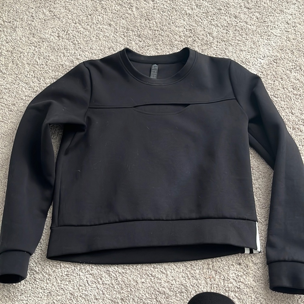 Adidas black crop sweater